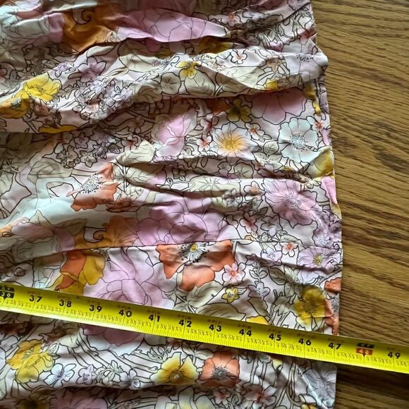 Lin Jia & Shop Long Sleeve Maxi Boho Floral Prairie Dress Women's Size Small - Picture 8 of 10